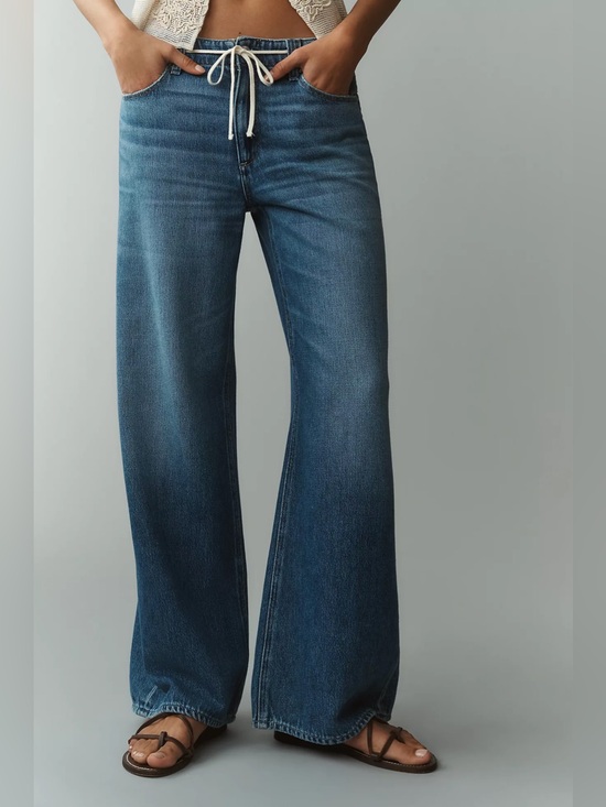PAIGE Denim - PAIGE Zoey 31 Tie High-Rise Wide-Leg Jeans  size 26